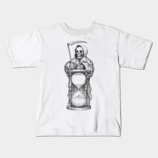 Death with Scythe and Hourglass Kids T-Shirt